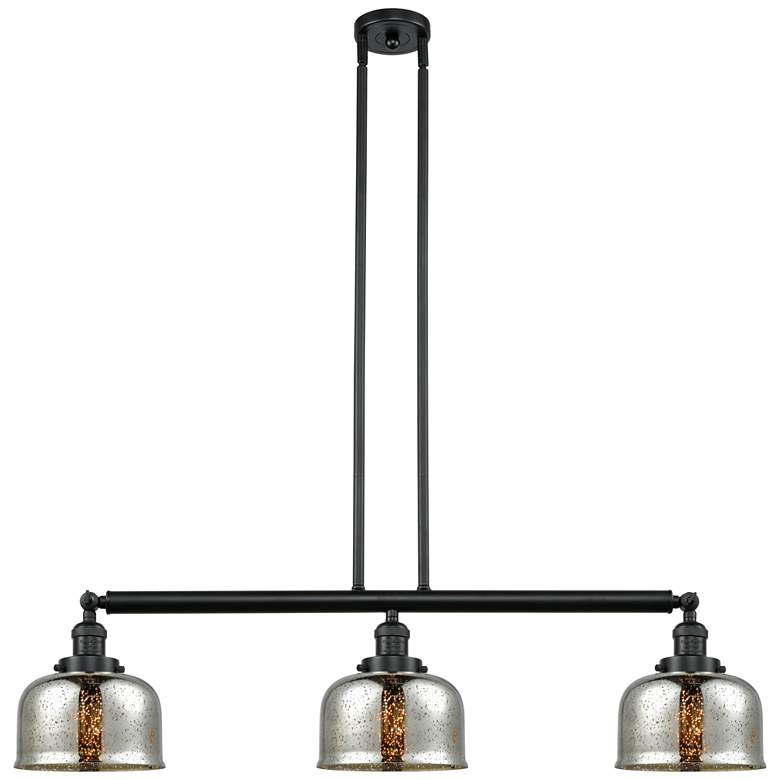 Image 1 Bell 41" 3-Light Matte Black Stemmed Island Light w/ Mercury Shade