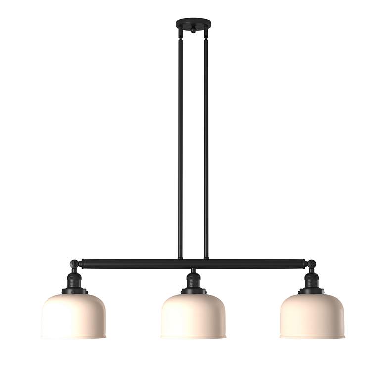 Image 2 Bell 41" 3-Light Oil Rubbed Bronze Stem Hung Island Light w/ Seedy Sha more views