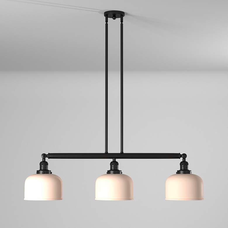 Image 6 Bell 41" 3-Light Oil Rubbed Bronze Stem Hung Island Light w/ Seedy Sha more views