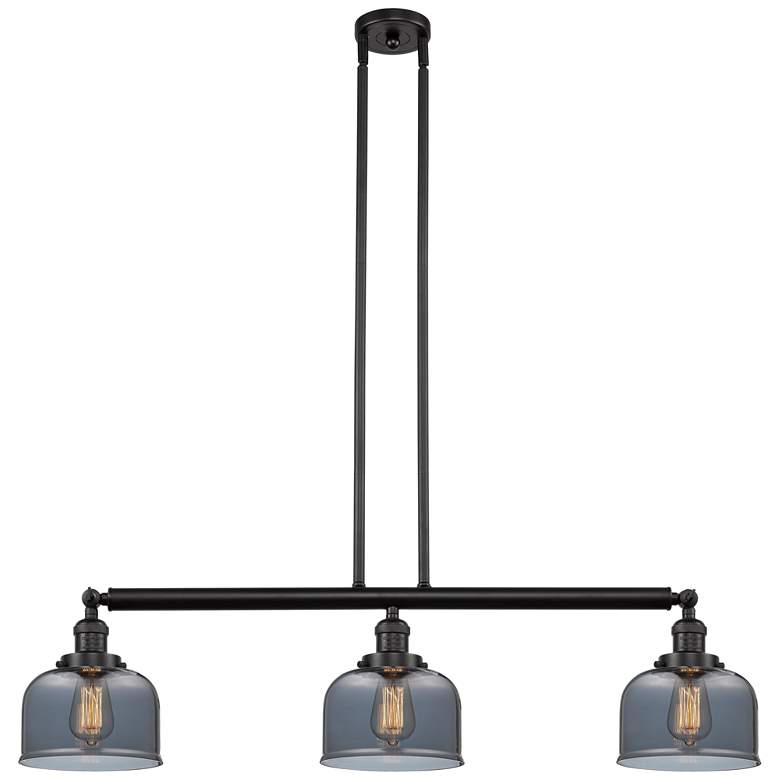 Image 1 Bell 41" 3-Light Oil Rubbed Bronze Stemmed Island Light w/ Smoke Shade