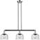 Bell 41" 3-Light Polished Chrome Stem Hung Island Light w/ Seedy Shade