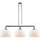Bell 42" 3-Light Polished Chrome Stem Hung Island Light w/ White Shade