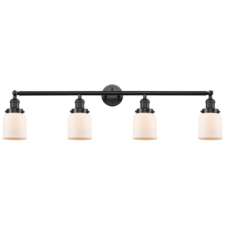 Image 1 Bell 42" Wide 4 Light Bronze Bath Vanity Light w/ Matte White Shade