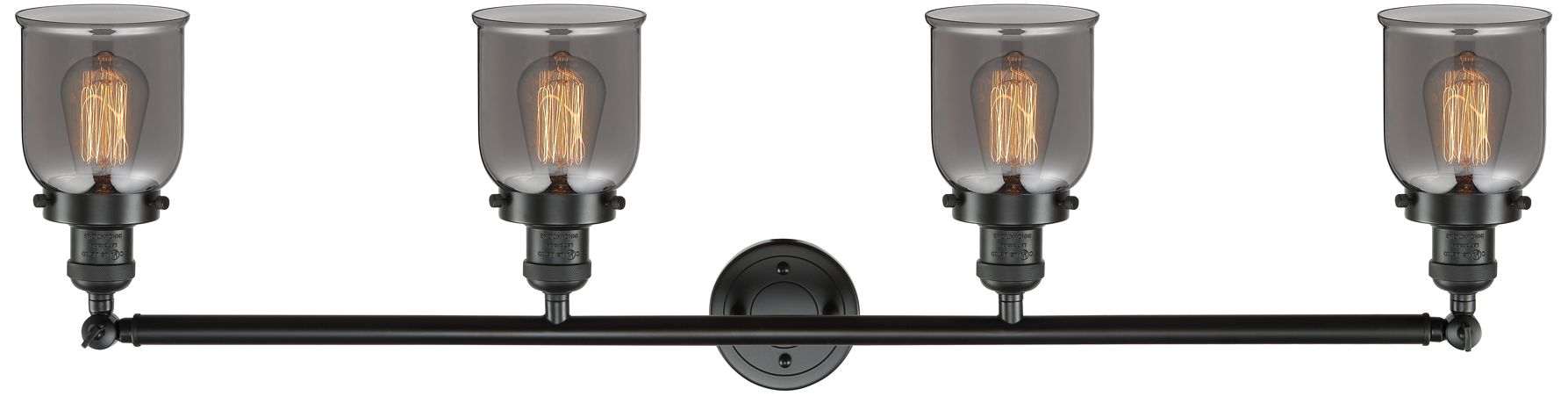 Image 2 Bell 42" Wide 4 Light Bronze Bath Vanity Light w/ Plated Smoke Shade more views