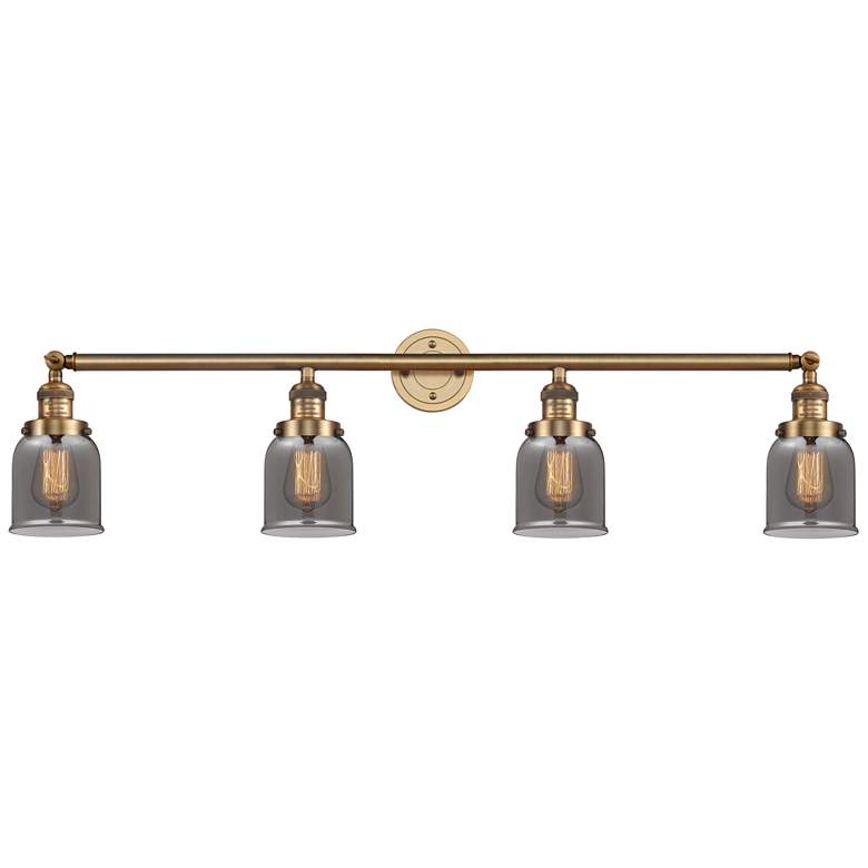 Image 1 Bell 42" Wide 4 Light Brushed Brass Bath Vanity Light w/ Plated Smoke