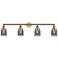 Bell 42" Wide 4 Light Brushed Brass Bath Vanity Light w/ Plated Smoke