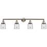 Bell 42" Wide 4 Light Brushed Satin Nickel Bath Vanity Light w/ Clear
