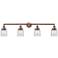 Bell 42" Wide 4 Light Copper Bath Vanity Light w/ Clear Shade