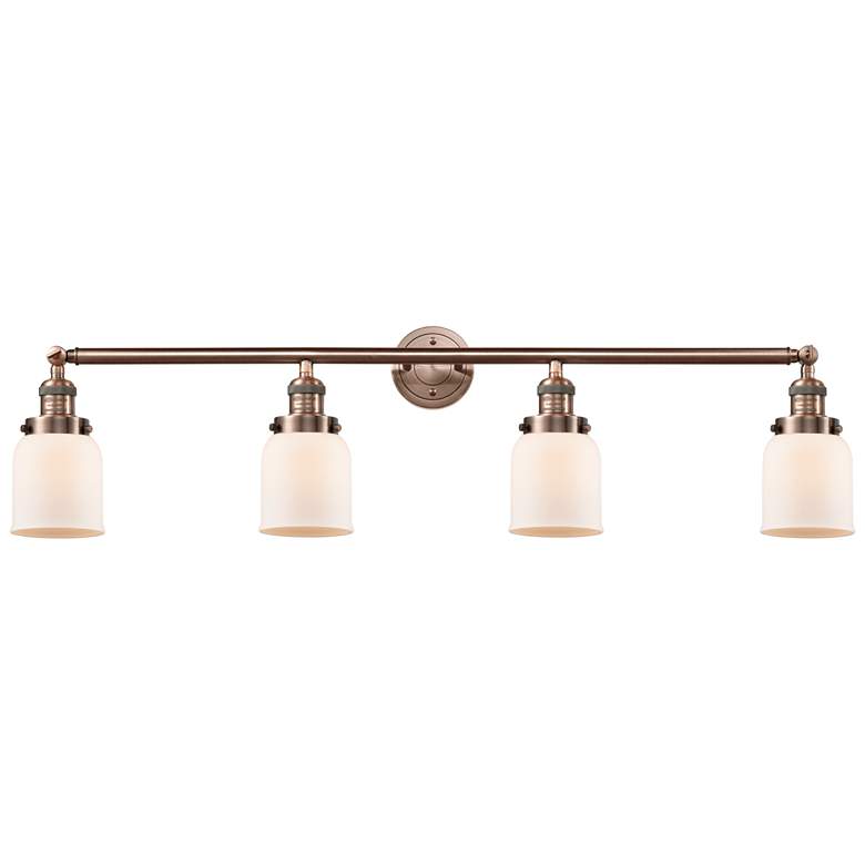 Image 1 Bell 42" Wide 4 Light Copper Bath Vanity Light w/ Matte White Shade