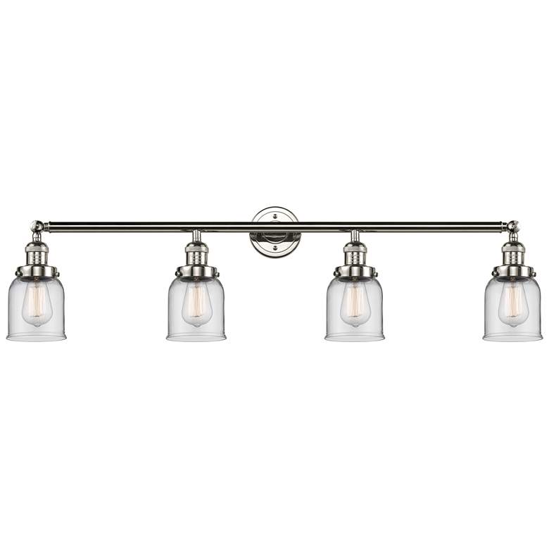 Image 1 Bell 42" Wide 4 Light Polished Nickel Bath Vanity Light w/ Clear Shade