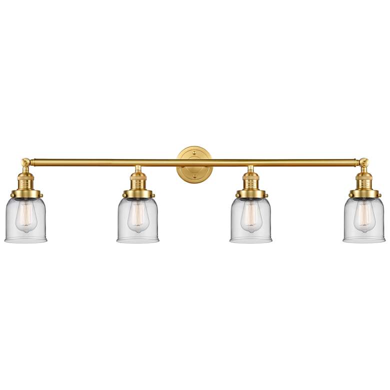 Image 1 Bell 42 inch Wide 4 Light Satin Gold Bath Vanity Light w/ Clear Shade