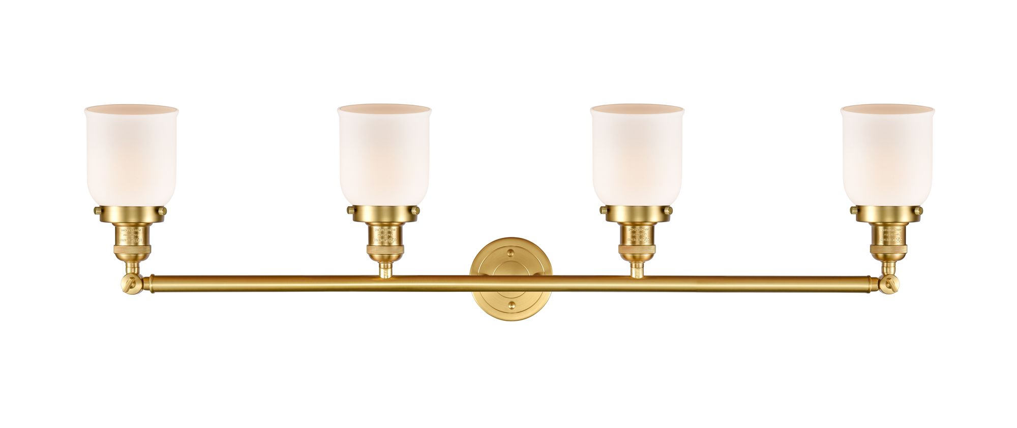 Image 2 Bell 42" Wide 4 Light Satin Gold Bath Vanity Light w/ Matte White Shad more views