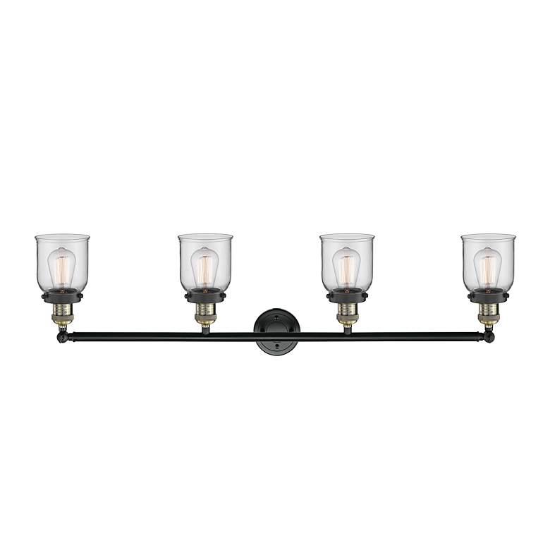 Image 3 Bell 42" Wide Black and Antique Brass 4-Light Bath Light more views
