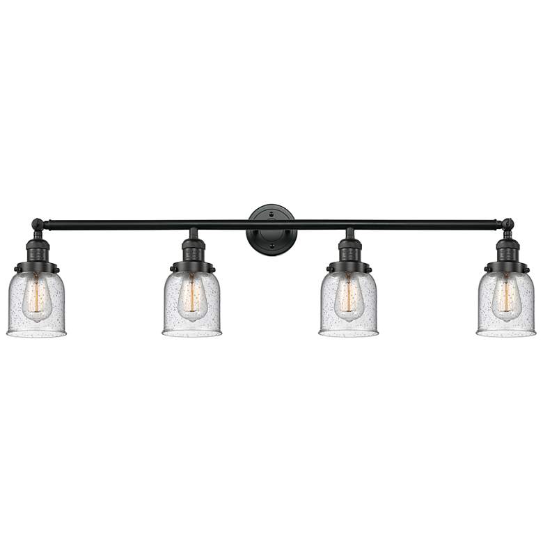Image 1 Bell 42" Wide Matte Black 4-Light Bath Light w/ Clear Shade