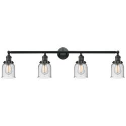 Bell 42" Wide Matte Black 4-Light Bath Light w/ Clear Shade