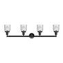 2_Bell 42" Wide Matte Black 4-Light Bath Light w/ Clear Shade more views