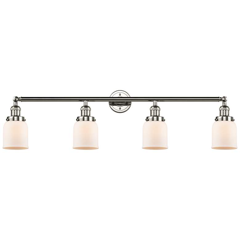 Image 1 Bell 42" Wide Nickel 4-Light LED Bath Light w/ White Glass