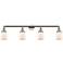 Bell 42" Wide Nickel 4-Light LED Bath Light w/ White Glass