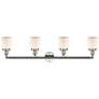 2_Bell 42" Wide Nickel 4-Light LED Bath Light w/ White Glass more views