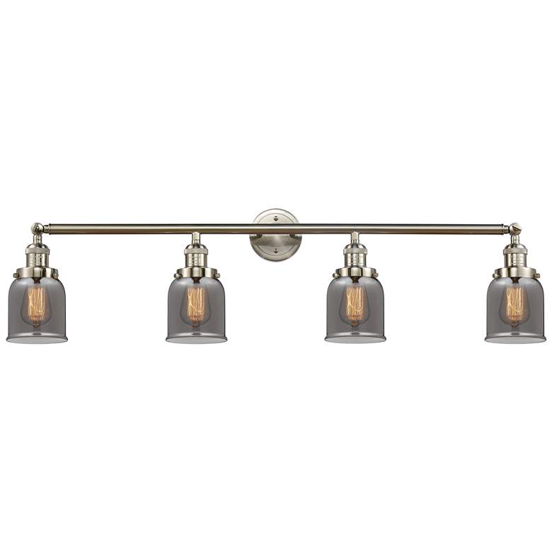 Image 1 Bell 42"W 4 Light Brushed Nickel Bath Light w/ Smoke Shade