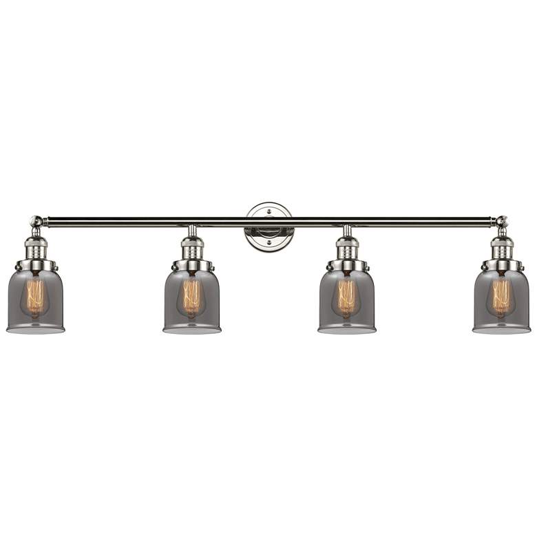 Image 1 Bell 42"W 4 Light Polished Nickel Bath Vanity Light w/ Plated Smoke Sh