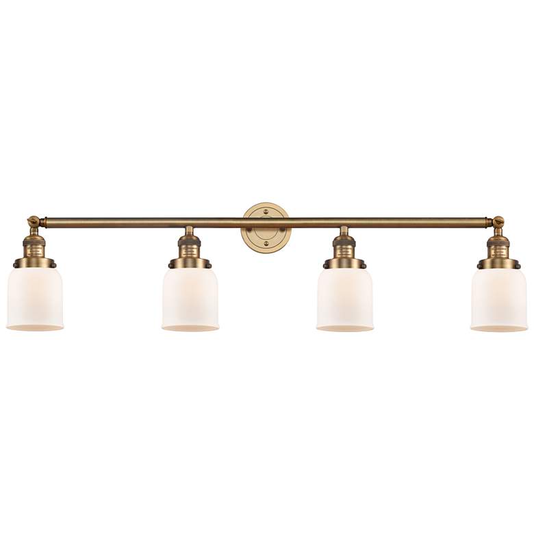 Image 1 Bell 42"W Brushed Brass 4-Light Bath Light w/ White Glass