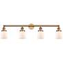 1_Bell 42"W Brushed Brass 4-Light Bath Light w/ White Glass