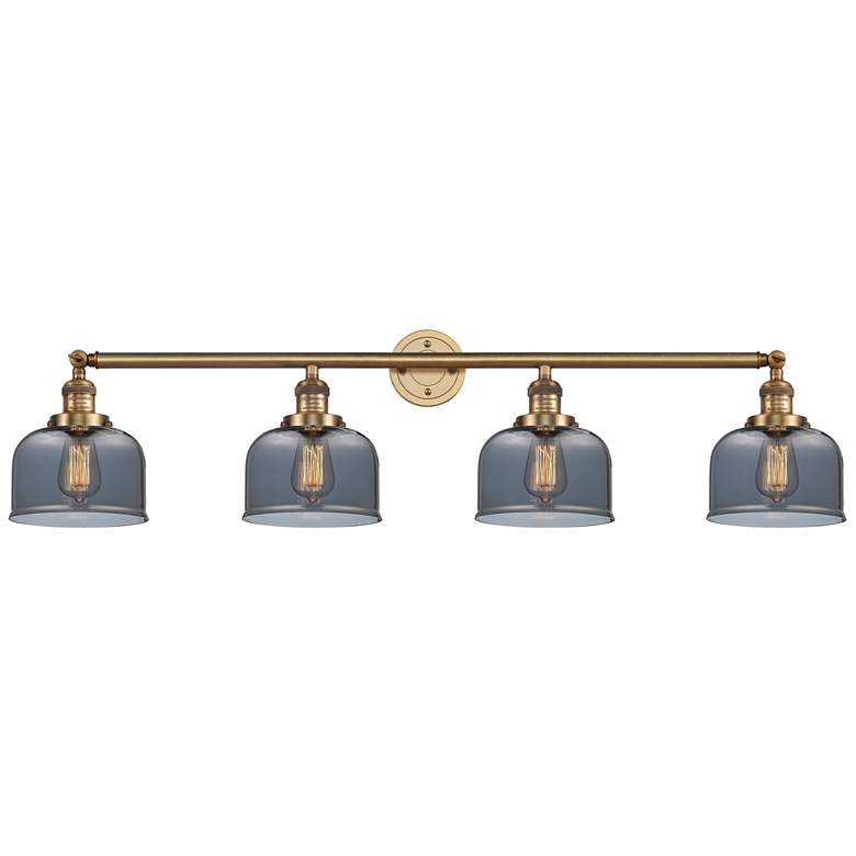 Image 1 Bell 44" Wide 4 Light Brushed Brass Bath Vanity Light w/ Plated Smoke