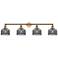 Bell 44" Wide 4 Light Brushed Brass Bath Vanity Light w/ Plated Smoke