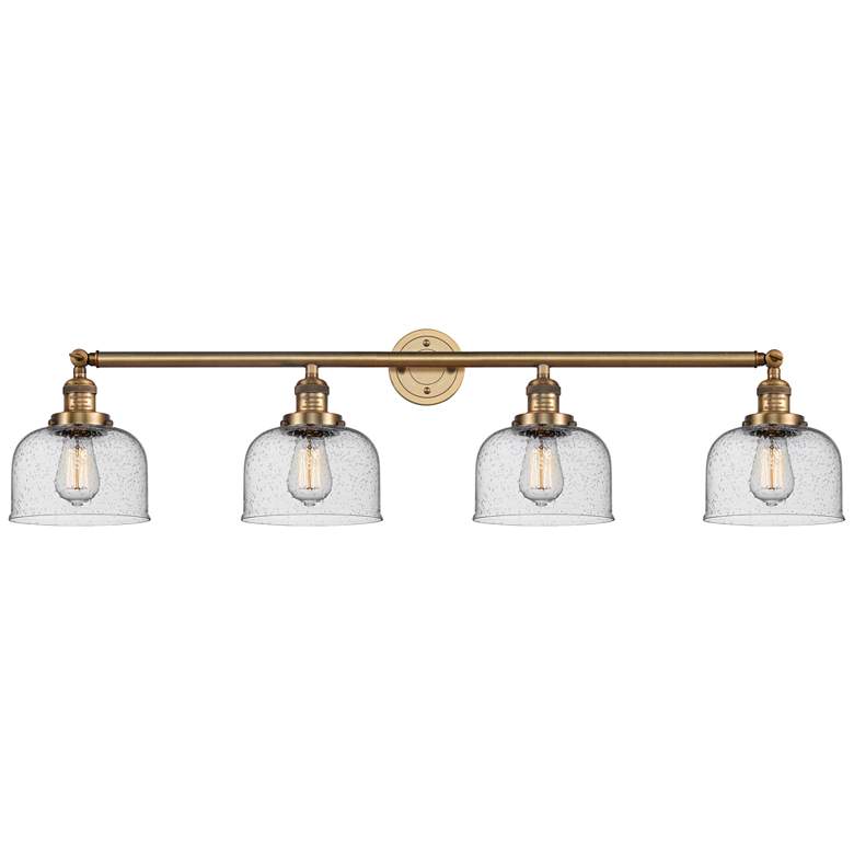 Image 1 Bell 44" Wide 4 Light Brushed Brass Bath Vanity Light w/ Seedy Shade