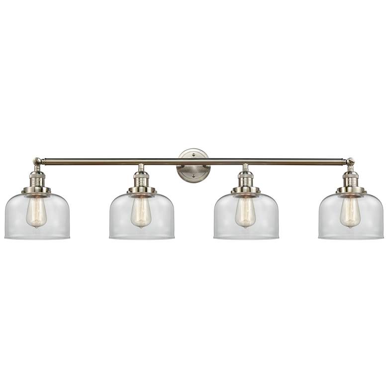 Image 1 Bell 44" Wide 4 Light Brushed Satin Nickel Bath Vanity Light w/ Clear