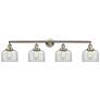 Bell 44" Wide 4 Light Brushed Satin Nickel Bath Vanity Light w/ Clear
