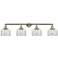 Bell 44" Wide 4 Light Brushed Satin Nickel Bath Vanity Light w/ Clear