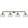 Bell 44" Wide 4 Light Brushed Satin Nickel Bath Vanity Light w/ Seedy