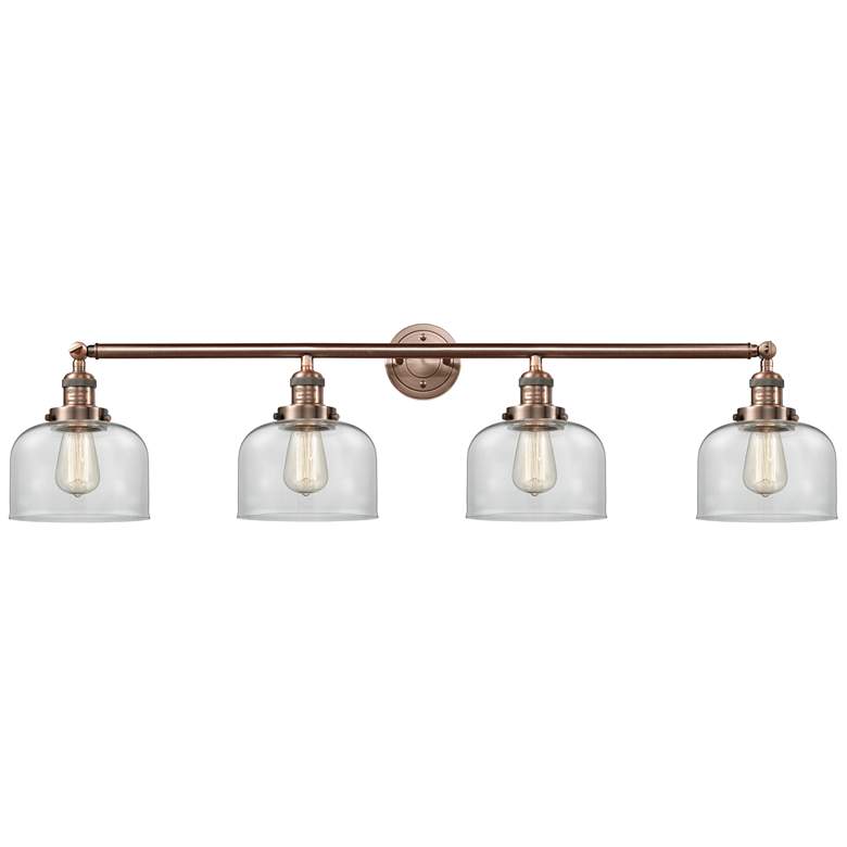Image 1 Bell 44" Wide 4 Light Copper Bath Vanity Light w/ Clear Shade