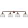 Bell 44" Wide 4 Light Copper Bath Vanity Light w/ Clear Shade