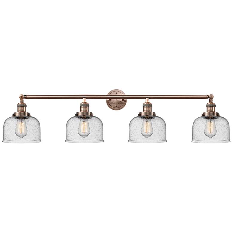Image 1 Bell 44" Wide 4 Light Copper Bath Vanity Light w/ Seedy Shade