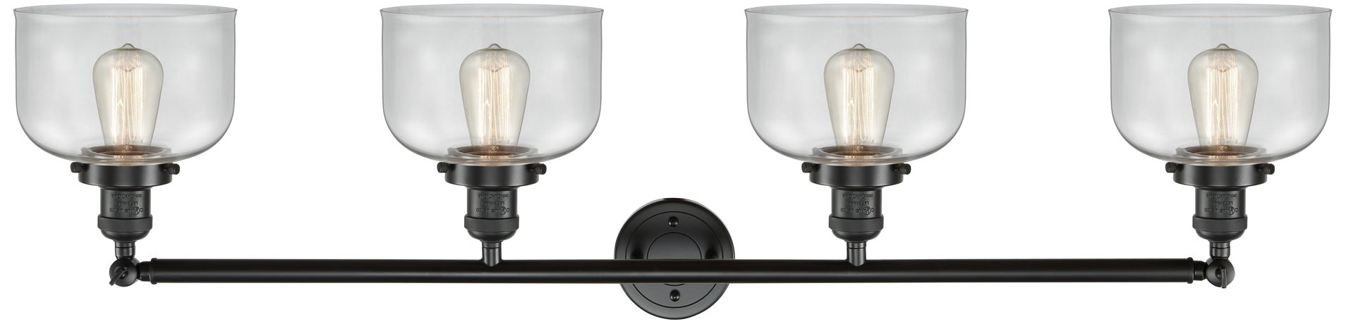 Image 2 Bell 44" Wide 4 Light Oil Rubbed Bronze Bath Vanity Light w/ Clear Sha more views