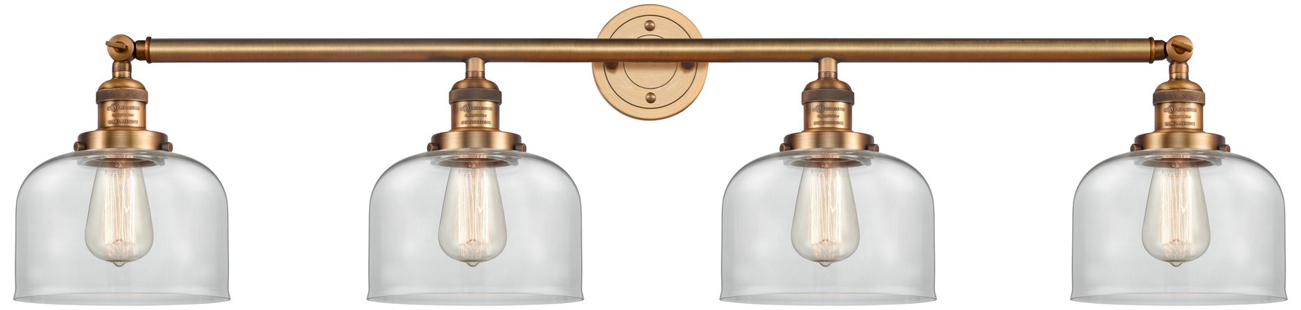 Bell 44" Wide Brushed Brass Clear Glass 4-Light Bath Light