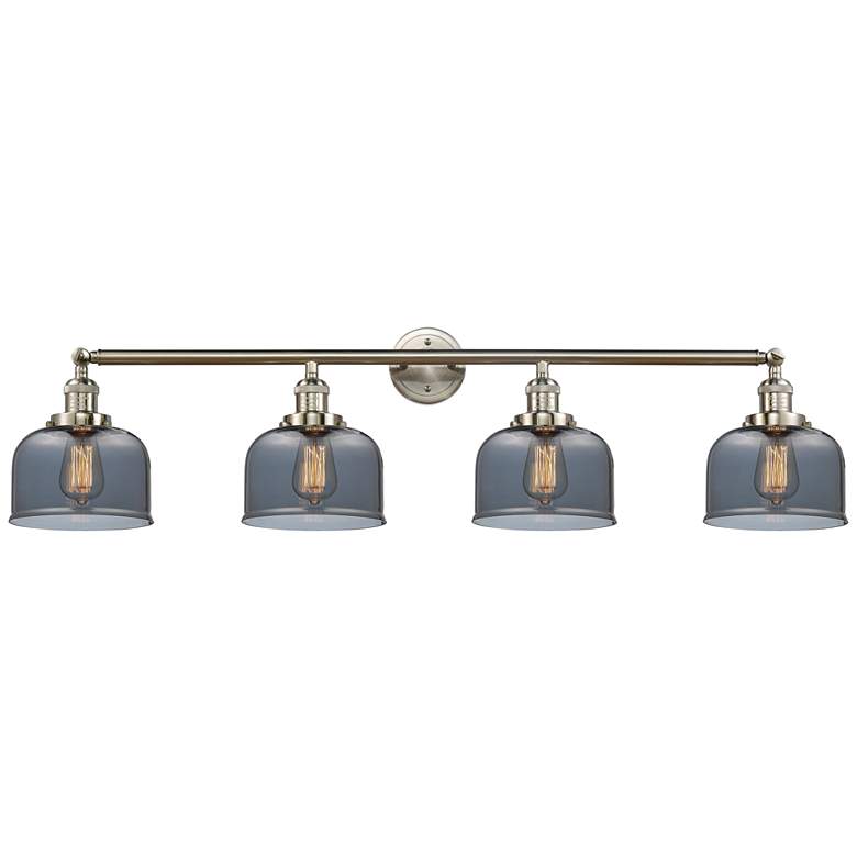 Image 1 Bell 44"W 4 Light Brushed Nickel Bath Light w/ Smoke Shade