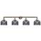 Bell 44"W 4 Light Brushed Nickel Bath Light w/ Smoke Shade