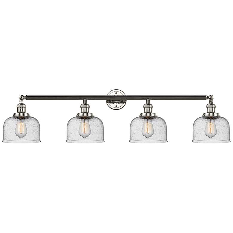 Image 1 Bell 44"W Polished Nickel Seedy Glass 4-Light LED Bath Light