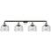 Bell 44"W Polished Nickel Seedy Glass 4-Light LED Bath Light