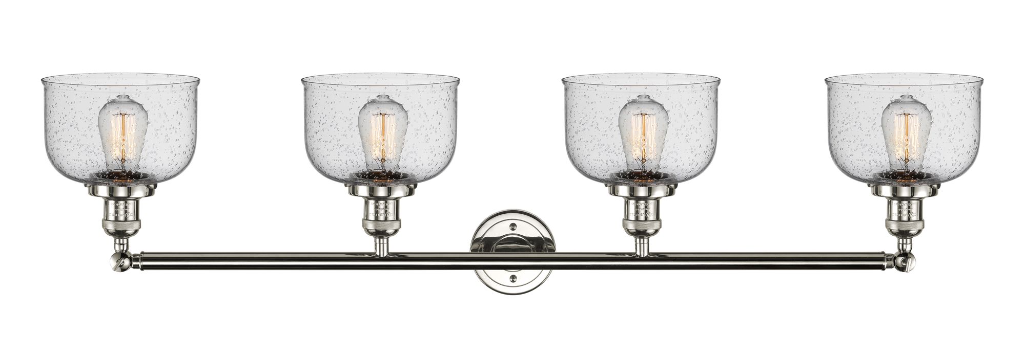 Image 2 Bell 44"W Polished Nickel Seedy Glass 4-Light LED Bath Light more views