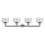 2_Bell 44"W Polished Nickel Seedy Glass 4-Light LED Bath Light more views