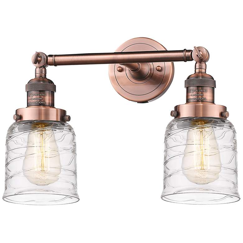 Image 1 Bell 5" 2 Light 16" Tiltable Bath Light - Antique Copper - Deco S