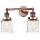 Bell 5" 2 Light 16" Tiltable Bath Light - Antique Copper - Deco S