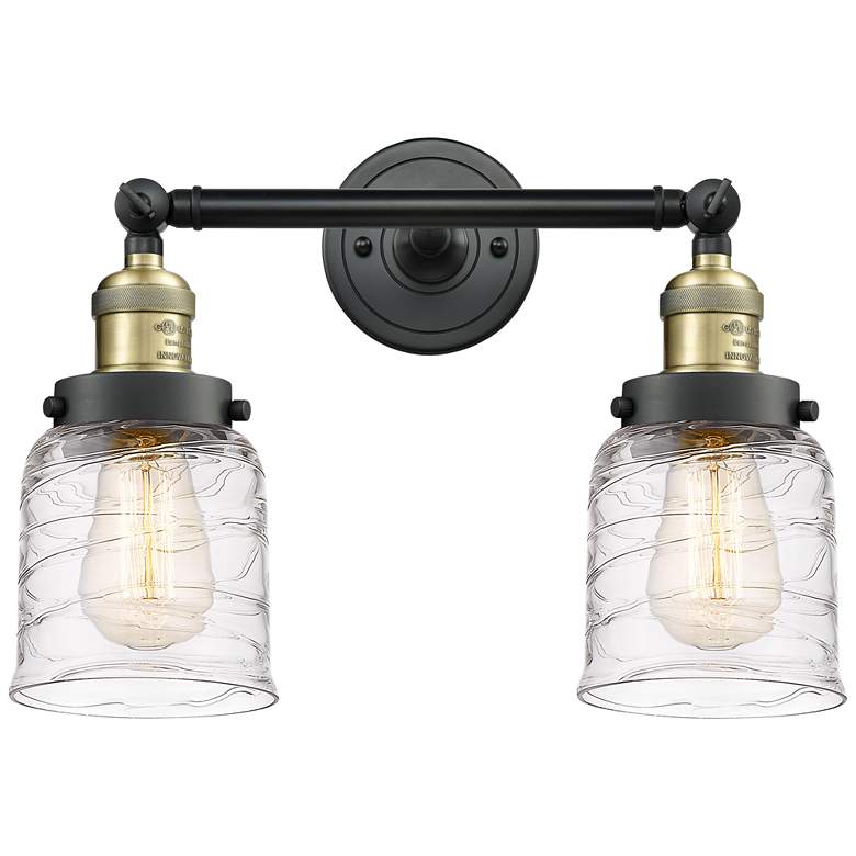 Image 1 Bell 5" 2 Light 16" Tiltable LED Bath Light - Black Brass - Deco