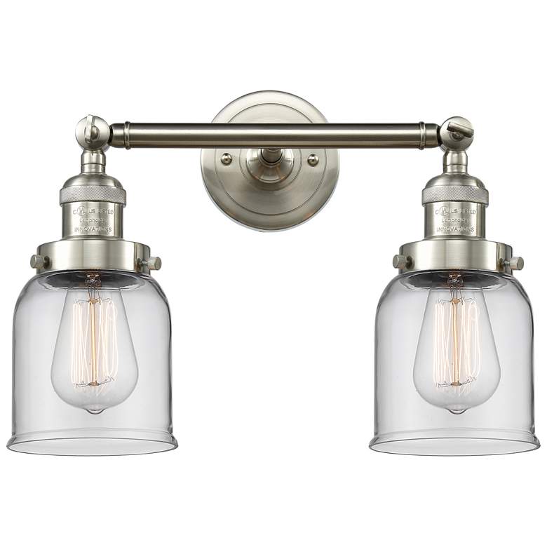 Image 1 Bell 5" 2 Light 16" Tiltable LED Bath Light - Brushed Satin Nicke