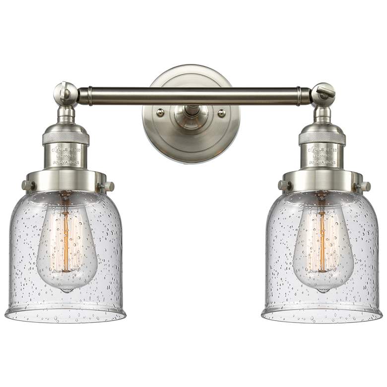 Image 1 Bell 5" 2 Light 16" Tiltable LED Bath Light - Brushed Satin Nicke